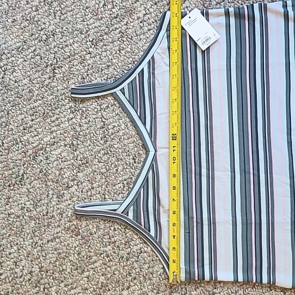 SO BRAND WOMENS PLUS JUNIOR SIZE SUMMER PINK STRIPED "WAFFLE" TANK SIZE … - Picture 7 of 15